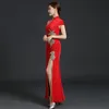New Chinese traditional dress oriental qipao short sleeve national style party dress robe women Chinese modern cheongsam gown