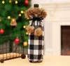 Großhandel Weihnachten Weinflasche Abdeckung Wein Champagner Flasche Tasche Plaid für Designer Stirnband Weihnachtsdekorationen Lieferungen BY1410