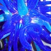 Art moderne Lustres bleus Lampe à suspension Lustres ronds-Plafond Source d'éclairage Lustre en verre soufflé à la main Lumière avec lumières LED