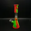 Silicone Bongs Dab Rigs Percolators Perc Removable 11.42 inch Straight Water Pipes Smoking Bong With Glass Bowl free dhl SB-A04