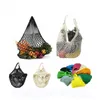 Sac de produits réutilisable pliable Shopping sacs d'épicerie coton maille chaîne Shopping sacs à main Fruits légumes sacs suspendus