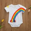 Roupas de verão para bebê Criança criança menino menino roupas arco -íris