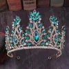 Luxury Gold Crystal Beads Bridal Tiaras and Crowns Teardrop Rhinestone Diadem Headpiece Hair Jewelry Wedding Hair Accessories325s