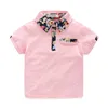 T-shirt à revers pour garçons + short à fleurs ensemble enfants vêtements de créateurs garçons ensemble été à manches courtes en coton petit gentleman ensembles