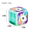 Dessin animé licorne réveil Led numérique réveils enfant enfants étudiant horloge de bureau 7 couleur changeante veilleuse thermomètre cadeau