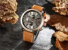 Fashion Mens Chronograph Watchs Véritable bracelet en cuir Quartz Wristwatch Curren Style Sport Casual Imperproofing 99ft Relojes9717192