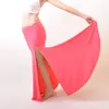 Spódnice Wysokiej jakości seksowne profesjonalne kobiety kostium tańca z tańcem z rozciętą modalną bawełnianą spódnicę solidna kolor1