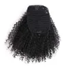 Menselijk Haar Afro Kinky Krullend Paardenstaart Drawstring Afro Kinky Krullend Paardenstaart Haarverlenging Afro-Amerikaanse haarstukken met Clips (Zwart) 140G