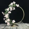 Bröllopsrekvisita Julfestdekoration smidesjärn Hoop Circle Round Ring Arch Backdrop Stand Flower Arrangement Shelf1494301