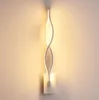Lampada da parete ondulata moderna in bianco e nero Apparecchio da 16 W AC220V Lampada da comodino a parete in acrilico per illuminazione da bagno MYY