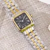 Panthere De WGPN0009 18 Yellow Gold Case 27mm White Dial Swiss Quartz Womens Watch Steel Bracelet Sapphire Ladies Watches Pure_time E68