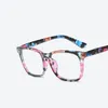 Gros-cadre carré lunettes cadre clair lentille myopie Nerd noir lunettes de soleil deux tons rivet lunettes cadres femmes