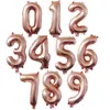 32-дюймовый розовый золотой розовый синий номер фольги воздушные шары 20 30 40 50 60 80 90 лет взрослый старый день рождения вечеринка поставляет свадебное украшение