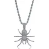 Ny Iced Out CZ Spider Pendant Necklace Mens Micro Paled Hip Hop Gold Silver Color Bling Charm Chains Jewelry9478162