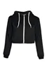 Femmes plaine Hoodies haut court Sports de plein air sweat à capuche manteau décontracté fermeture éclair veste Outwear vêtements de sport Shirt1