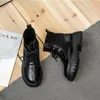 Moda Lace Up Mulher botas curtas de pelúcia preto botas de plataforma Mulheres de Inverno Sapatos queda Ocidental Punk Chunky Botas Femme Hiver 2020