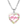 Inspirierende Herzform Halsketten Für Frauen Liebe Hoffnung Traum Glauben Glaube Brief Glas Anhänger Ketten 2019 Modeschmuck