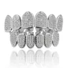 Хип-хоп Grillz Мужчины Женщины Уличная мода Класс качества Bling Zirconia Микро-проложенные брекеты для зубов Роскошные 18-каратное золотое покрытие Медь Denta5630720