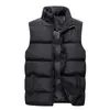 Otoño Invierno para hombre Parka chaleco sólido Casual sin mangas chaqueta de algodón acolchado cintura abrigo ligero Bodywarmer nueva marca ropa