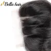 Ludzkie Włosy Wefts z koronkowym zamknięciem 3 Część Brazylijskie włosy jedwabiste prosty kolor naturalny 8-34 cal