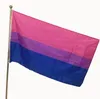 100 pcs coloré Polyester 90*150 cm 3x5 fts LGBT fierté arc-en-ciel bi drapeau bisexuel pour la décoration SN317