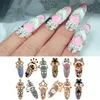 Bowknot Nail Ring Charm Crown Flower Crystal Finger Nail Rings For Women Lady Rhinestone Fingernail Protective Fashion Jewelry 12 Style