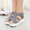 Hot Sale- Summer High Heels Hight Increased Platform Sandal Wedges Heels Open Toes High Gladiator Lazy Fashion Creeper Slippers Shoes