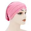 Femmes fille couleur unie Bandanas Turban chapeau élastique crâne casquettes soins des cheveux accessoires de mode sommeil bonnet