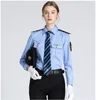 Kvinnors blusar Skjortor Railway Conductor Uniform Lady Train Bevis Blue Blue Short Long-Sleeved High-Speed ​​Railway Clothing Woman Ticket Säljare Skjorta