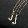 Letter J Stainless steel alloy Alphabet name Initial pendant necklace monogram America English word sign chain friend woman mothe4162634