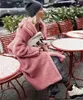 Fionto 겨울 여성 양모 코트 고급스러운 가짜 모피 코트 느슨한 라펠 외투 두꺼운 따뜻한 플러스 크기 여성 봉제 코트