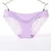 Calcinha de renda cintura baixa cuecas femininas calcinha tanga cor sólida sexy gelo seda lingeries roupas