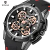 2020 Ruimas Montres de quartz de luxe pour hommes de luxe Armée de luxe Sports Montrewtach Homme Black Silicone Strap Watch Watch 547