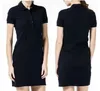 Lacoste men Verão Crocodile Mulheres Vire Collar Vestido Lady Marca manga curta Magro Polo vestido Mulheres Casacos Roupa bordados p23COL