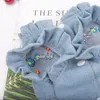 Embroidery Dog Jean Skirts Summer Pet Dresses For Dogs Skirt Denim Dog Dress Bubble Sleeve Pet Clothes For Dogs Pets Clothing1305C