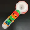 5 Inch White Cartoon Painted 3D pipe Handmade Glass Recreational Art Collectable New Style Bubbler Glass Tobacco pipes