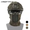 AIRSOFTPEAK Тактическая полнолицевая маска Охотничий головной убор Балаклава Сетчатая маска Пейнтбольная защитная маска CS Ninja Style Masks