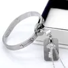 Stainless Steel Lock and Key Necklace and Bracelet Matching Jewelry for Men and Women