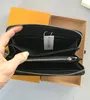 Dhgate Fashion Women Wallet PUレザーウォレットシングルジッパーウォレットレディーレディースロングクラシック財布付きカード60017オレンジボックス