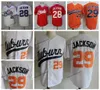 NCAA Vintage 29 Bo Jackson College Maillots de baseball Orange Blanc Moive 28 Memphis Chicks Chemises de baseball cousues S-XXXL