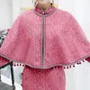 Autumn Winter Quality Chinese Style Party Dress Women Elegant gown with cape Stand Collar Cheongsam Ladies Long Sleeve Dresses