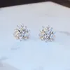 Glittrande! Ins-mode designer korea stil lyx diamant zircon söt snö blomma stud örhängen för kvinna tjejer