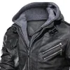 Jaycosin Mäns Höst Vinter Vintage Zipper Hoodie Pure Färg Durable Imitation Leather Coat Bomberbaseball Jacket Män 27 augusti