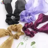 Mode zomer haar scrunchie sjaal elastisch haar touw voor vrouwen meisjes lint haarbands Koreaanse hoofddeksels paardenstaart boog banden