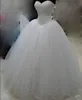 Mais novo venda quente 2019 vestido de bola de bola branca vestidos de casamento com cristais frisados ​​vestido de bola longo vestido de festa de casamento vestido de noiva al34