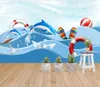 Kundenspezifische Fototapete 3D Wandbilder Tapeten Sea abstrakte Kinder Raum Cartoon Wandbilder Hintergrund Tapeten Hauptdekoration Malerei