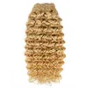 Menselijke haarclips 8pieces 100Gram Kinky Curly Braziliaanse Remy Haar Weave Bundels Clip in Human Hair Extensions