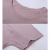 L-55 nova blusa de ioga camiseta moda ao ar livre roupas esportivas feminina manga curta tanques de ioga camisa de corrida