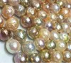 Gratis frakt Noble 10-12mm Natural South Seas Multi-Strand Pearl Necklace 18 tum 14k guld
