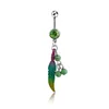 Leaves tortoise feather tree zircon belly rings sexy piercing belly button rings body jewelry for women